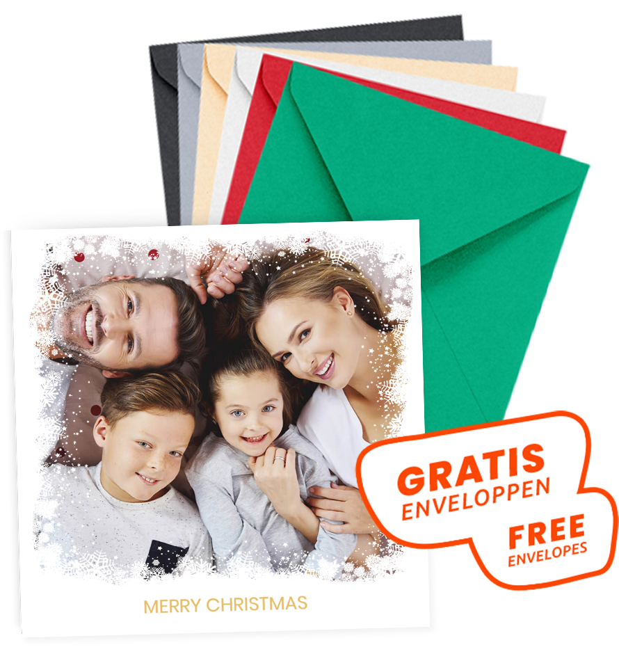 Kerstkaarten met gratis enveloppen